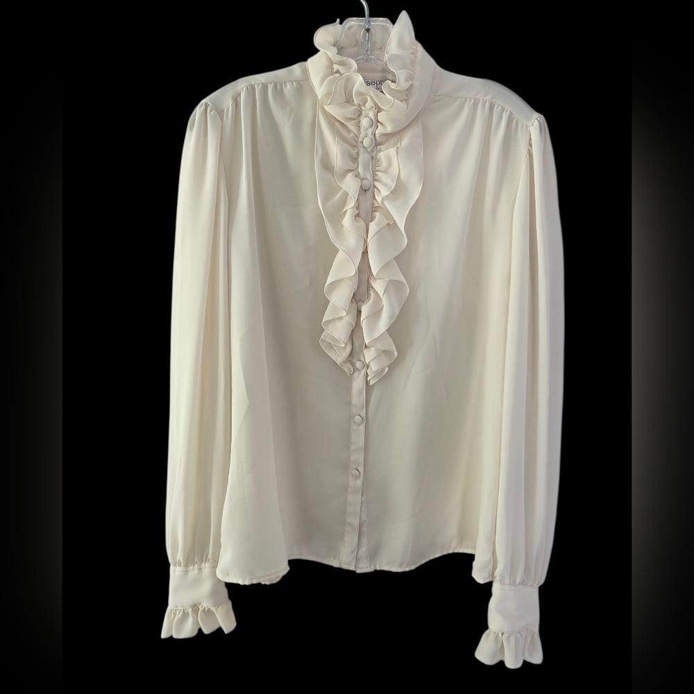 Josephine Women's Ruffled Collar Long Sleeve Blouse Size 12